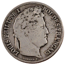 FRANCE, Louis-Philippe, Franc, 1844, Paris, KM #748.1, F(12-15), Silver,...