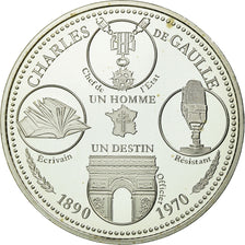 Frankrijk, Medaille, Charles de Gaulle, un Homme, un Destin, FDC, Zilver