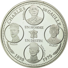 Francia, medalla, Charles de Gaulle, un Homme, un Destin, FDC, Plata