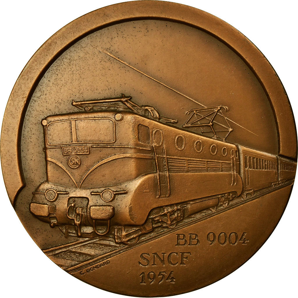 France, Medal, SNCF, Record du Monde de Vitesse sur Rails, 1987, C. Gondard