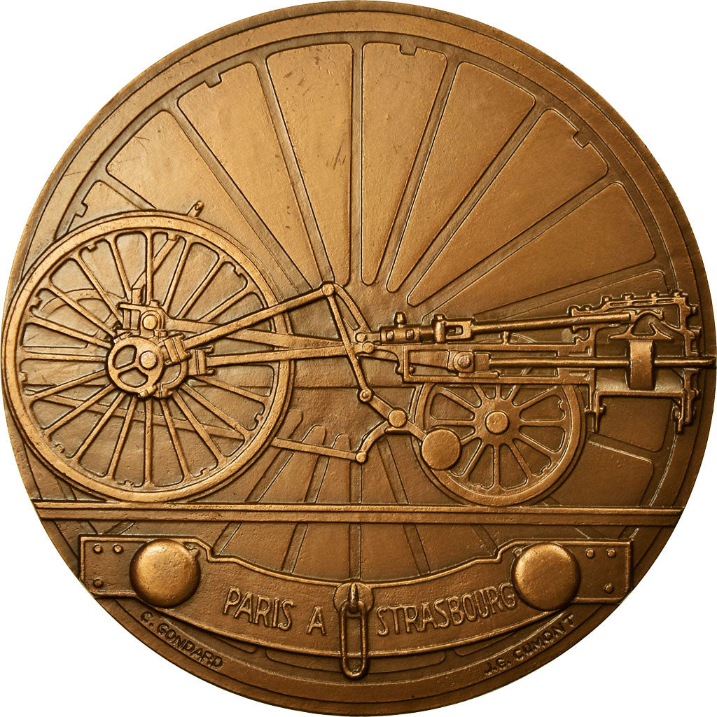 France, Medal, Crampton, Paris à Strasbourg, Railway, 1988, C. Gondard