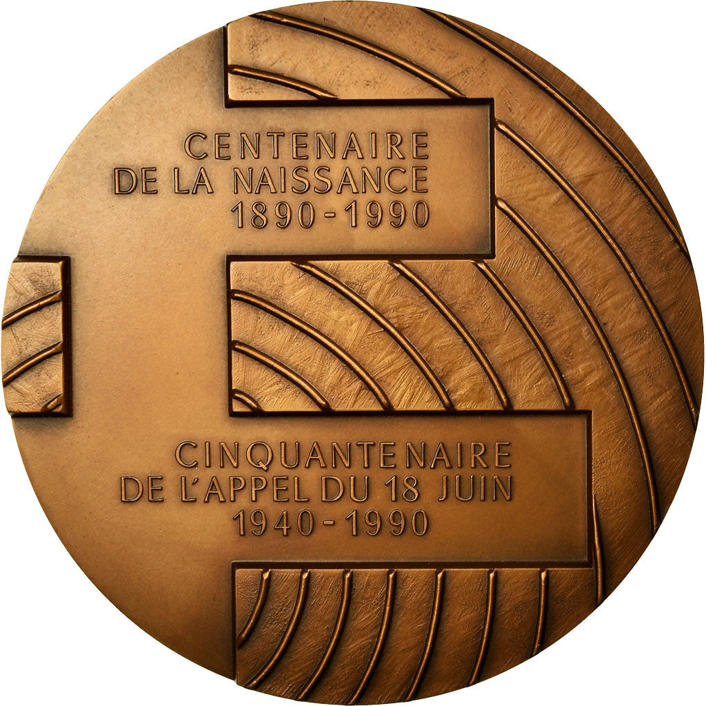 France, Medal, 100e anniversaire de la naissance de Charles de Gaulle, 1990, De