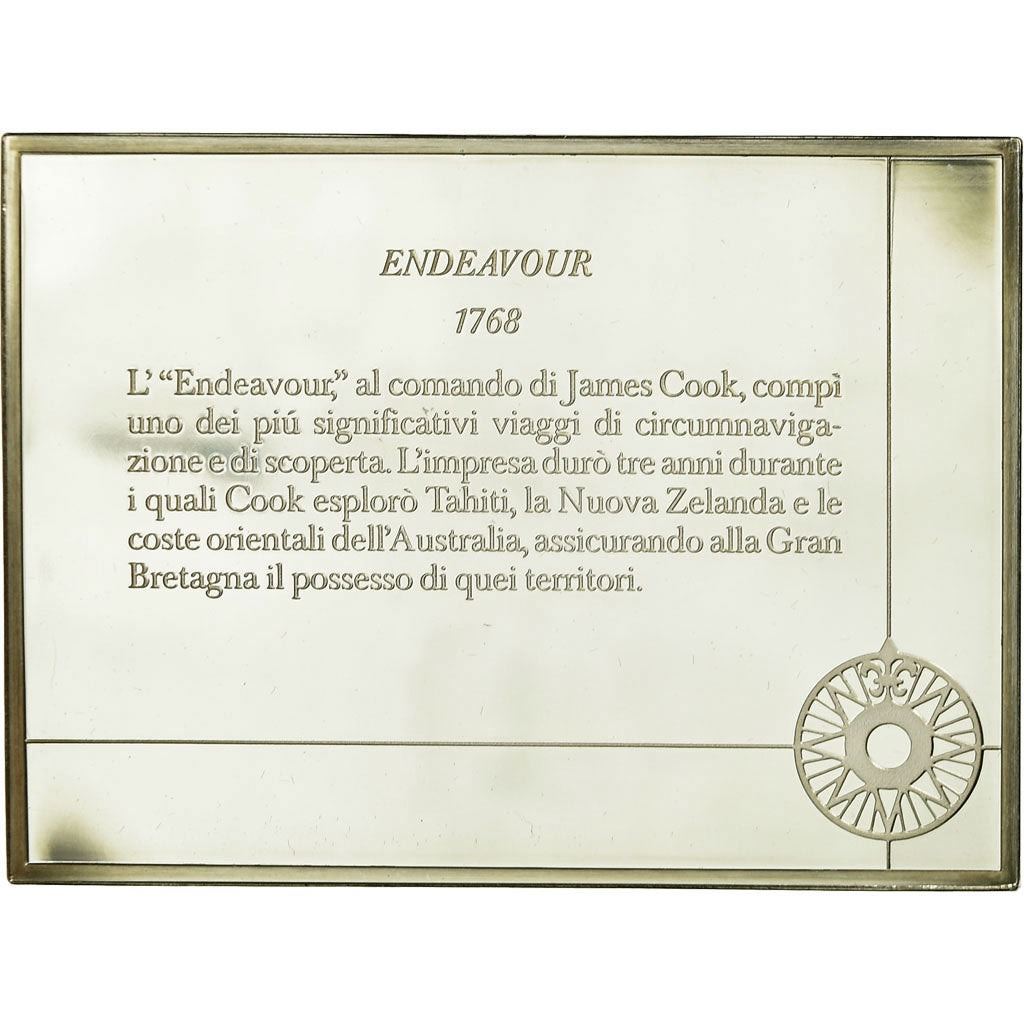 France, Medal, Endeavour, James Cook, Shipping, MS(65-70), Silver