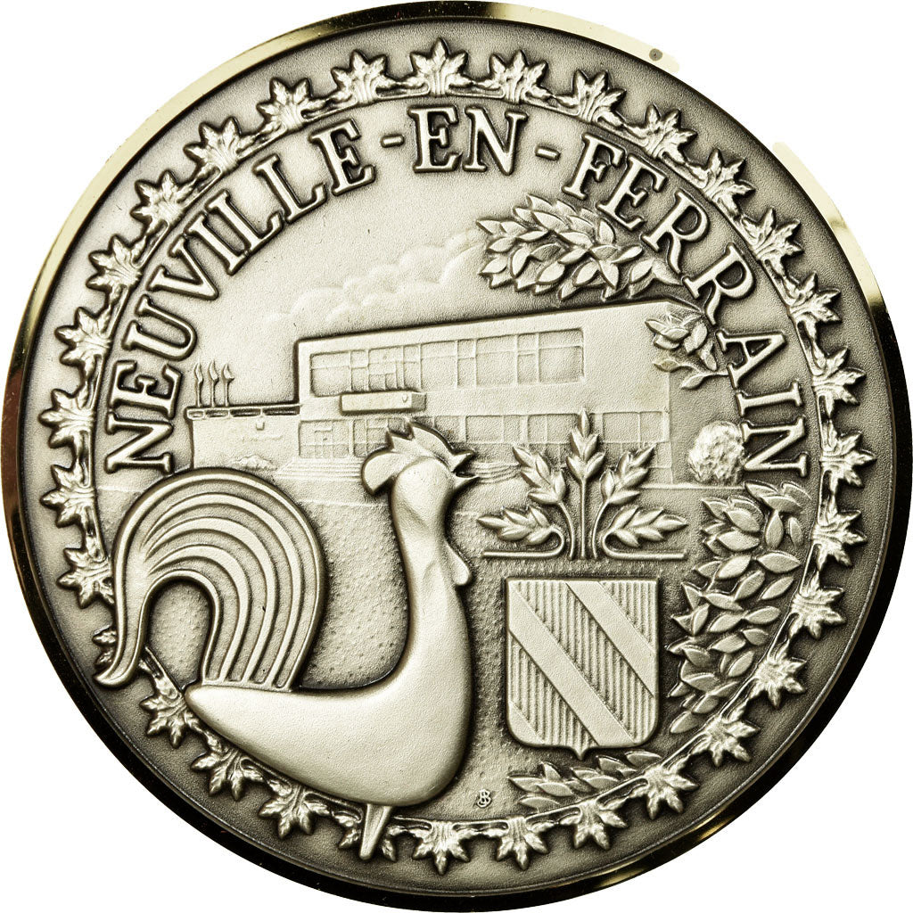 France, Médaille, Ville de Neuville-en-Ferrain, Nord, FDC, Silvered bronze