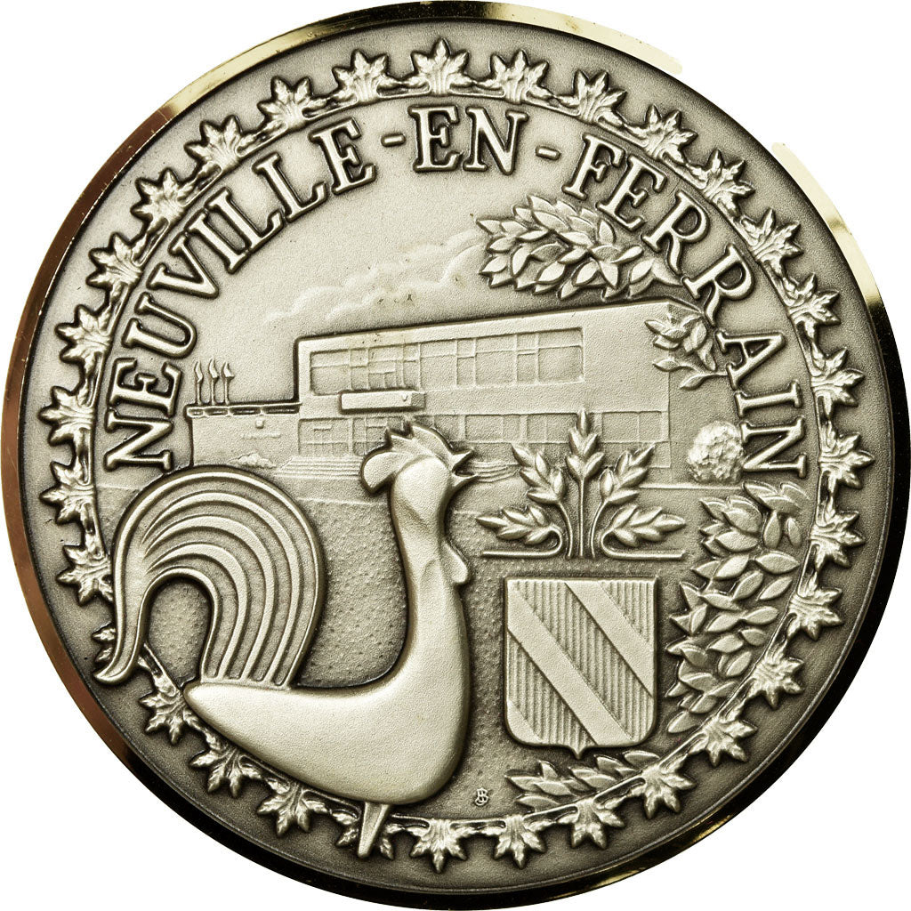 Francja, Medal, Ville de Neuville-en-Ferrain, Nord, MS(63), Brąz posrebrzany