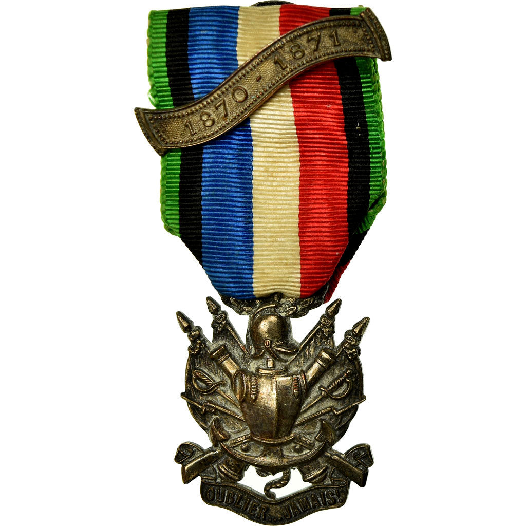 France, Troisième République, Oublier Jamais, Médaille, 1870-1871, Excellent