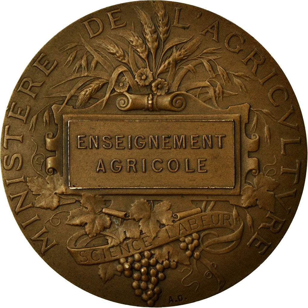 France, Medal, Agriculture, Enseignement Agricole, Dubois.A, MS(63), Bronze