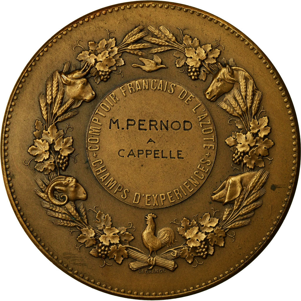 France, Médaille, Comptoir Français de l'Azote, Champs d'expériences