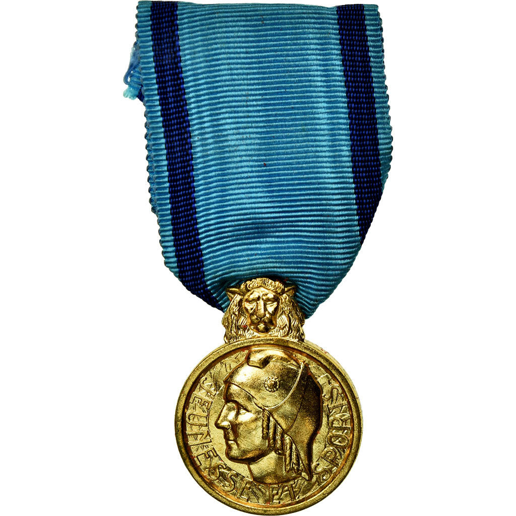 France, Jeunesse et sports, Medal, Excellent Quality, Gilt Bronze, 28
