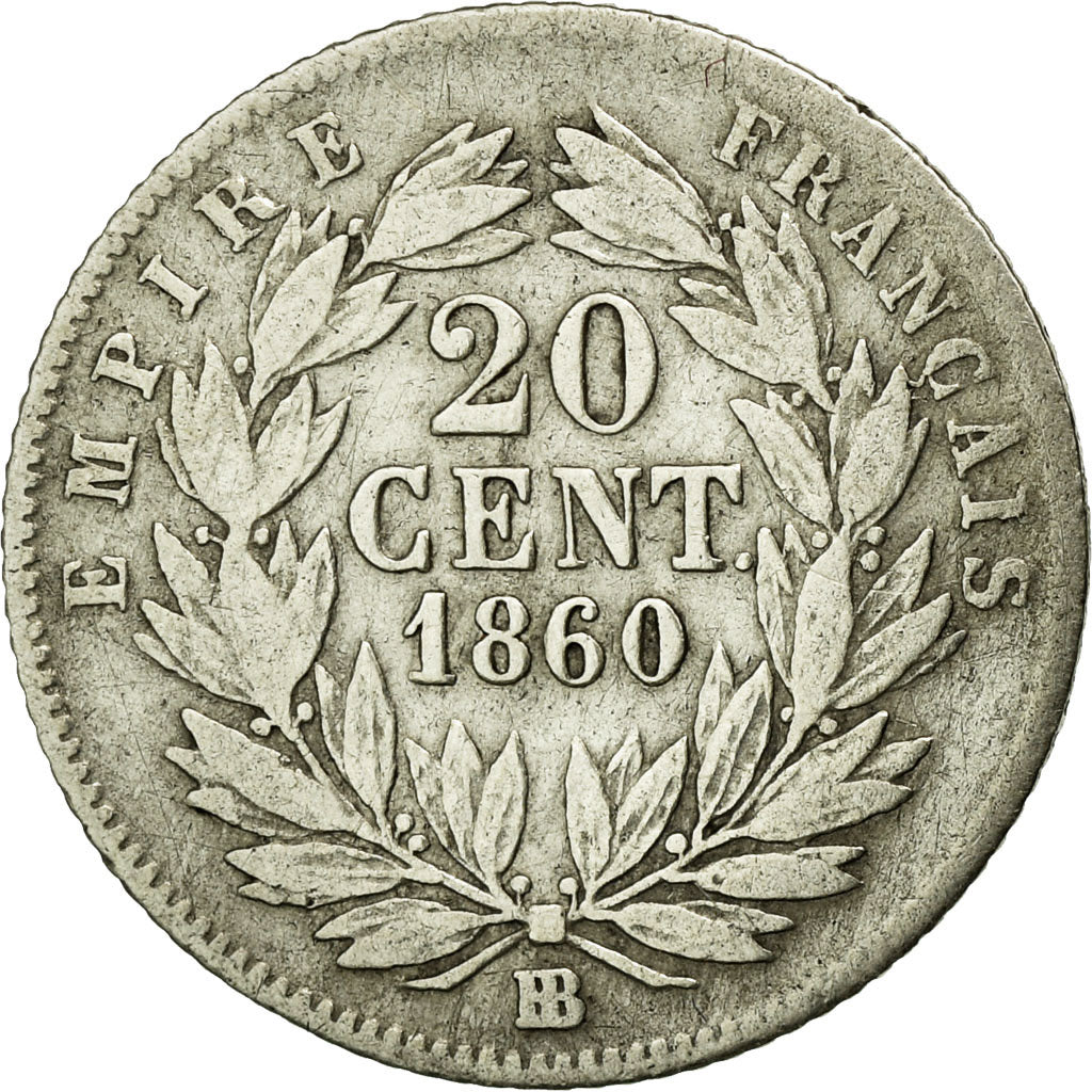 Münze, Frankreich, Napoleon III, Napoléon III, 20 Centimes, 1860, Strasbourg