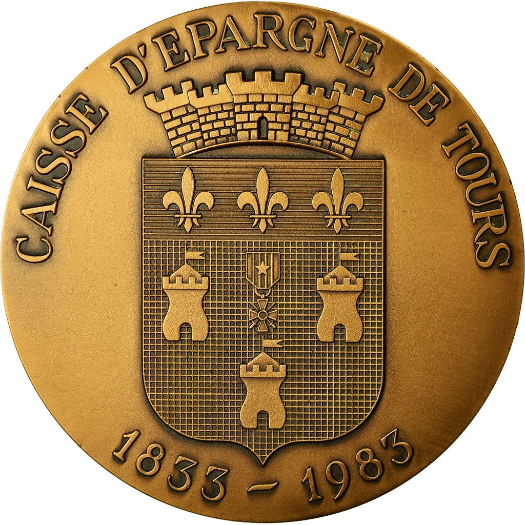 France, Medal, Banque, Caisse d'Epargne de Tours, 1983, MS(65-70), Bronze