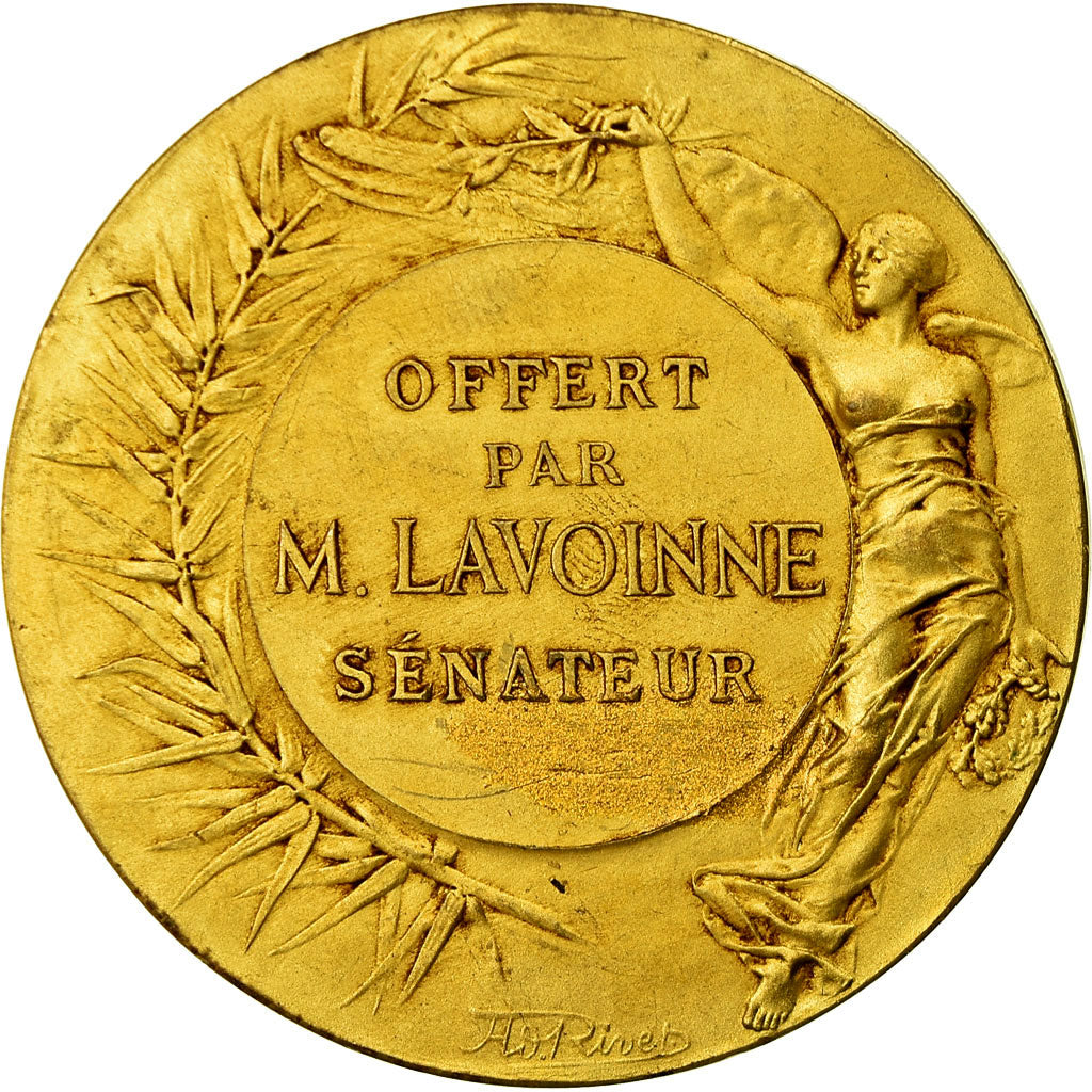 França, Medal, Marianne Casquée, France, Bottée, MS(60-62), Cobre Dourado