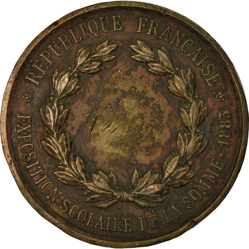 França, Medal, Exposition Scolaire de la Somme, Ville d'Amiens, 1883