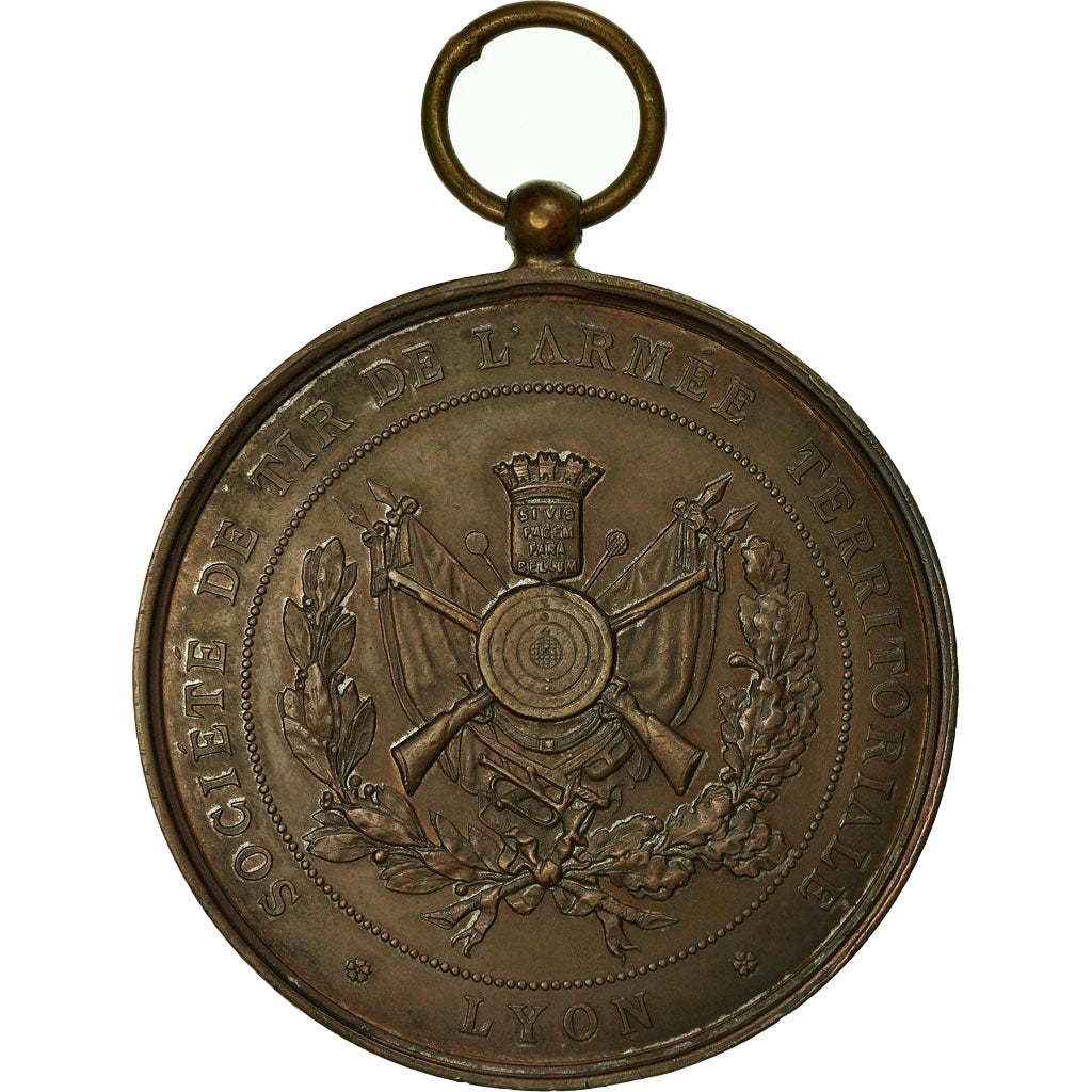 France, Medal, Société de Tir de l'Armée Territoriale, Lyon, AU(50-53)