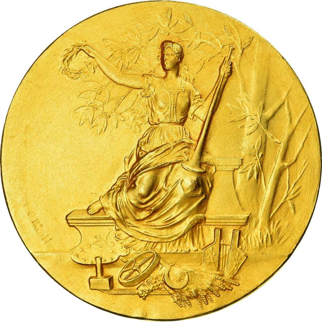 Francja, Medal, Art Nouveau, Agriculture, Undated, Mattei, MS(63), Pokryty