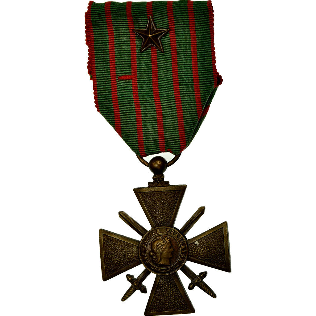 Francja, Croix de Guerre, Une Etoile, Medal, 1914-1918, Doskonała jakość