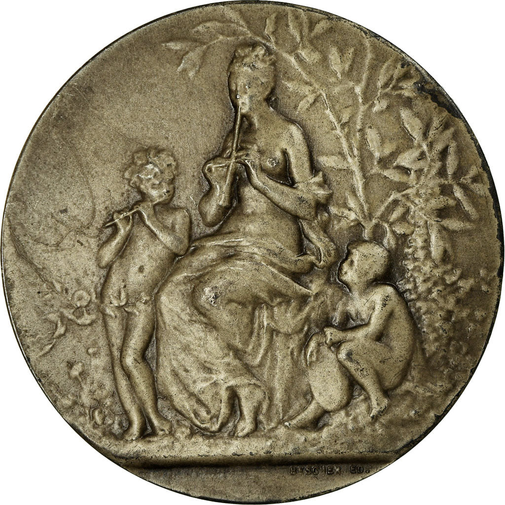 Francja, Medal, Art Nouveau, Musique, 1947, Dubois.H, AU(50-53), Brąz