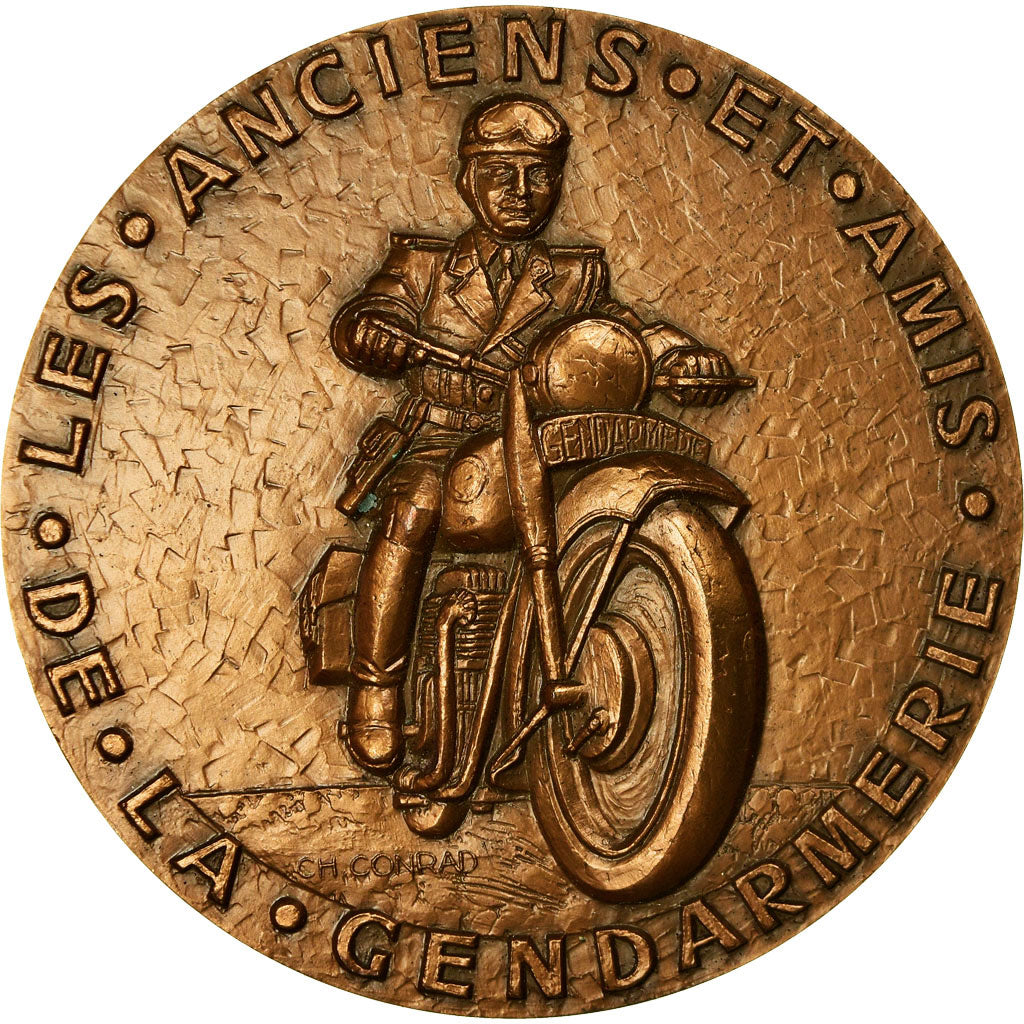 France, Médaille, Les Anciens et Amis de la Gendarmerie, Ville de Croix, 1983