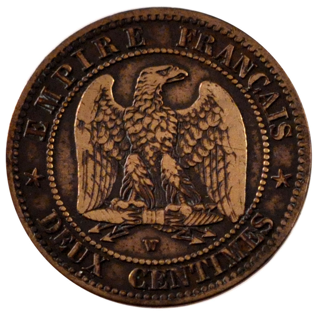 FRANCE, Napoléon III, 2 Centimes, 1853, Lille, KM #776.7, VF(20-25), Bronze, G..