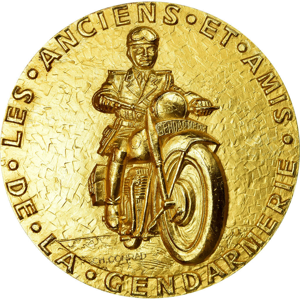 Francia, medalla, Gendarmerie, Attribué à Mr Henri Decroly, 1989, Oro vermeil
