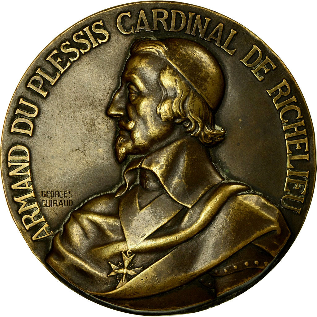 Francia, medaglia, Armand Du Plessis Cardinal de Richelieu, Shipping, Guiraud