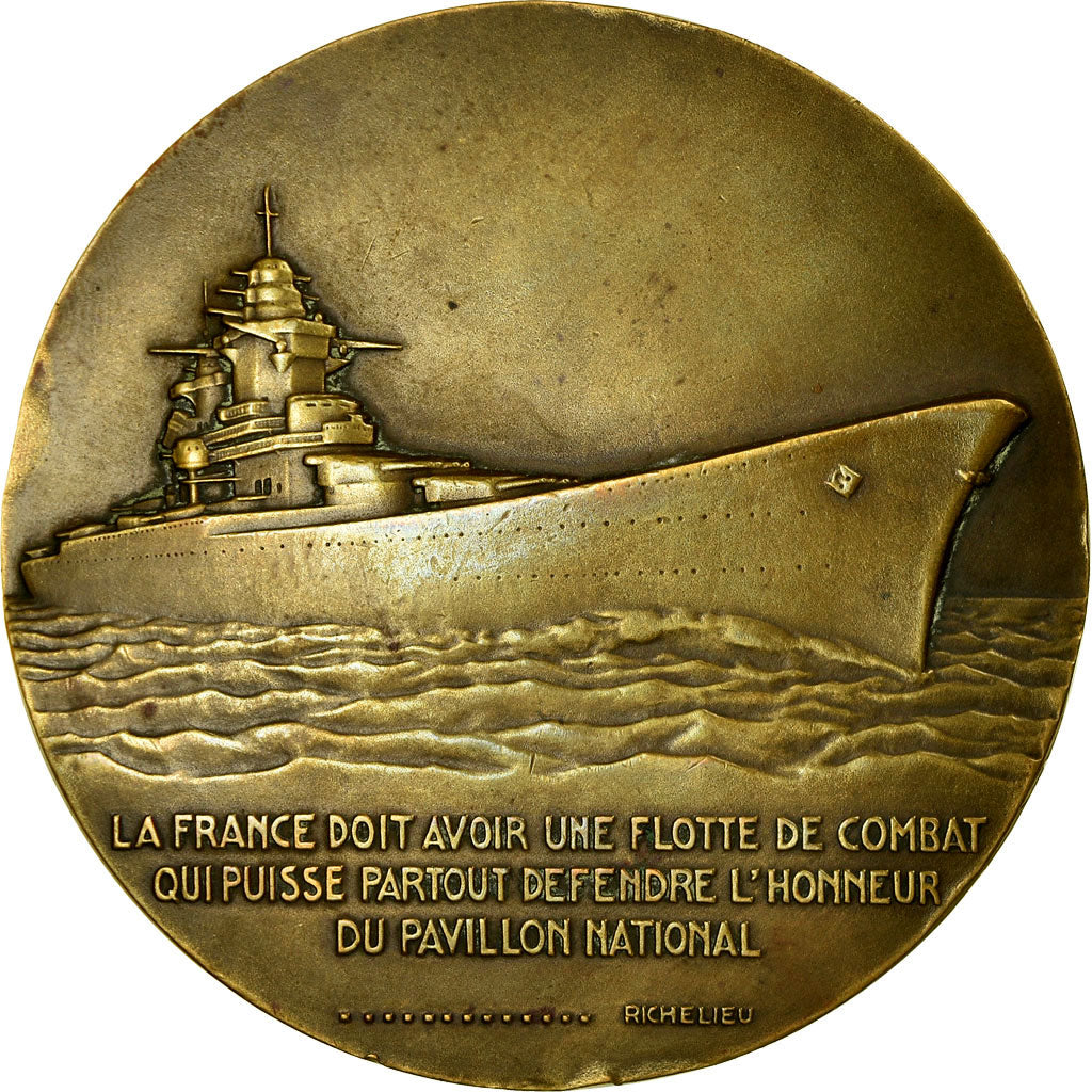 Francia, medaglia, Armand Du Plessis Cardinal de Richelieu, Shipping, Guiraud