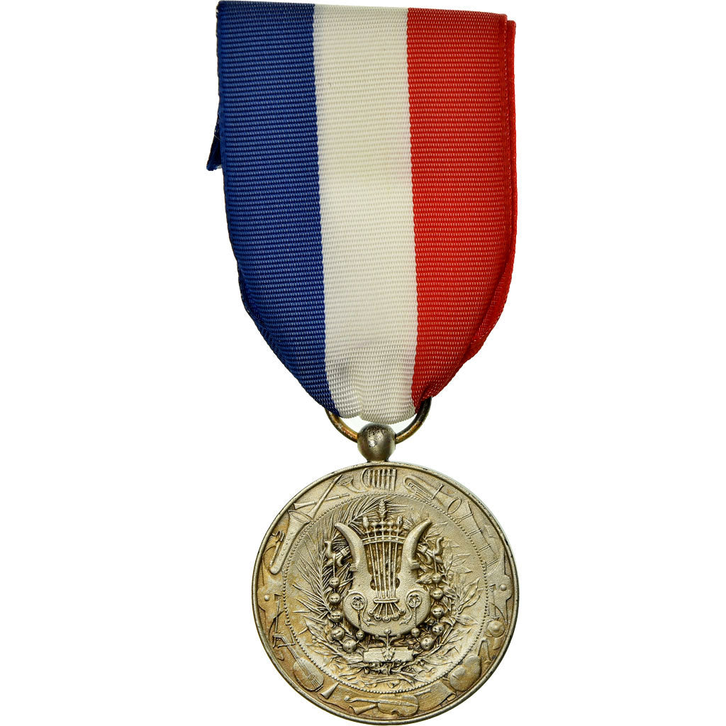 France, Musique, Fanfare, Medal, Excellent Quality, Silvered bronze, 33