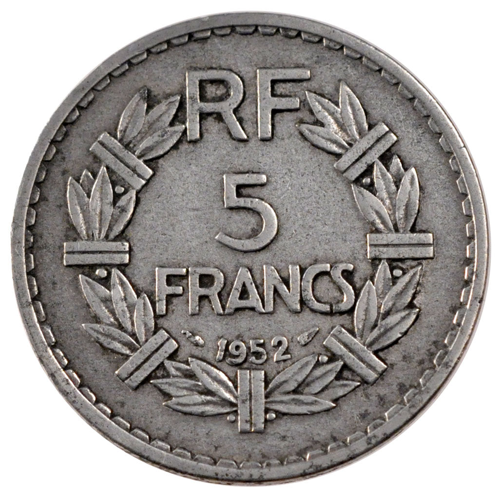 FRANCE, Lavrillier, 5 Francs, 1952, Paris, KM #888b.1, VF(30-35), Aluminum, 31,.