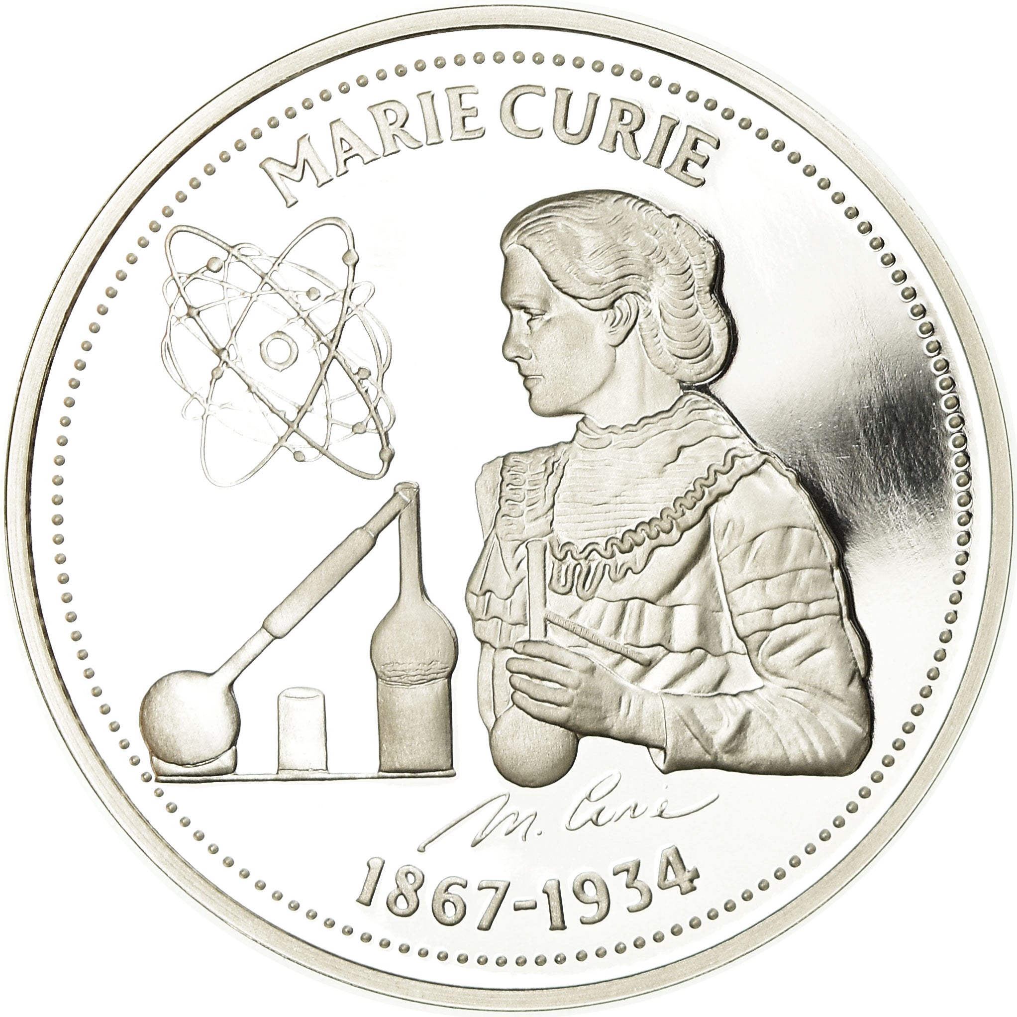 France, Medal, Marie Curie, MS(65-70), Silver