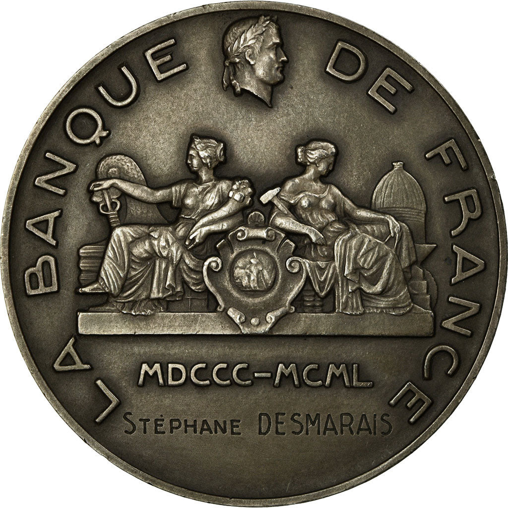 France, Médaille, La Banque de France, La Sagesse fixe la Fortune, 1950