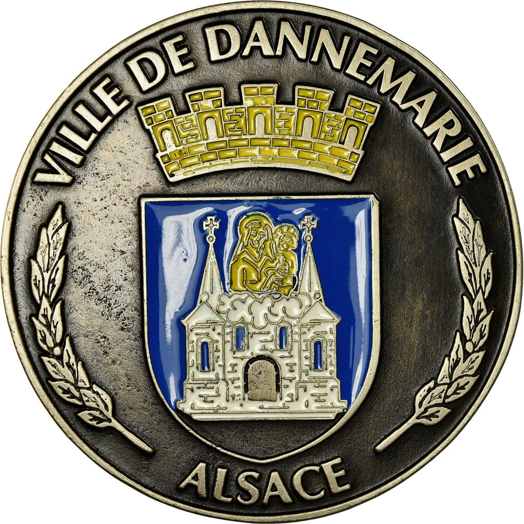 France, Medal, Ville de Dannemarie, Alsace, MS(60-62), Silvered bronze