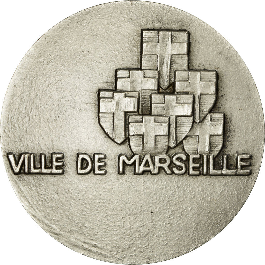 France, Medal, Ville de Marseille, MS(63), Silvered bronze
