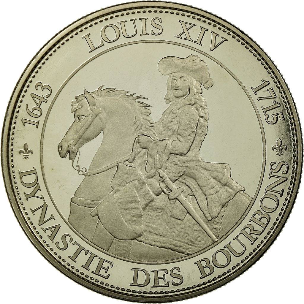 França, Medal, Les rois de France, Louis XIV, MS(65-70), Cobre-níquel