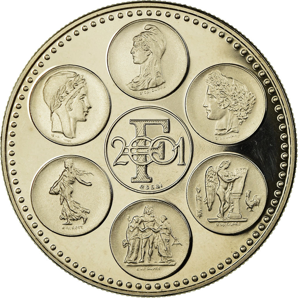 Frankrijk, Medaille, Coq, Fin du Cours Légal du Franc, FDC, Copper-nickel
