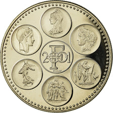 Frankrijk, Medaille, Coq, Fin du Cours Légal du Franc, FDC, Copper-nickel