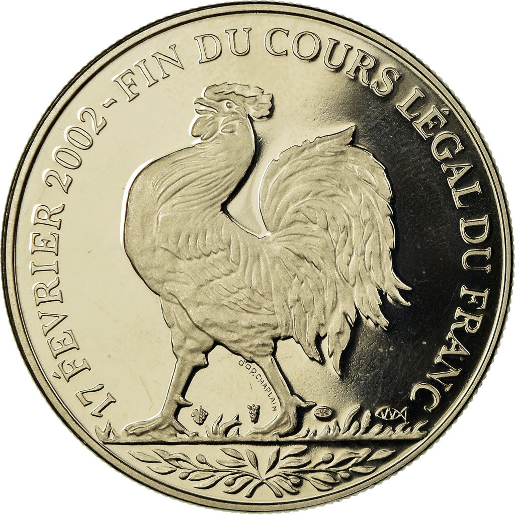 Frankrijk, Medaille, Coq, Fin du Cours Légal du Franc, FDC, Copper-nickel