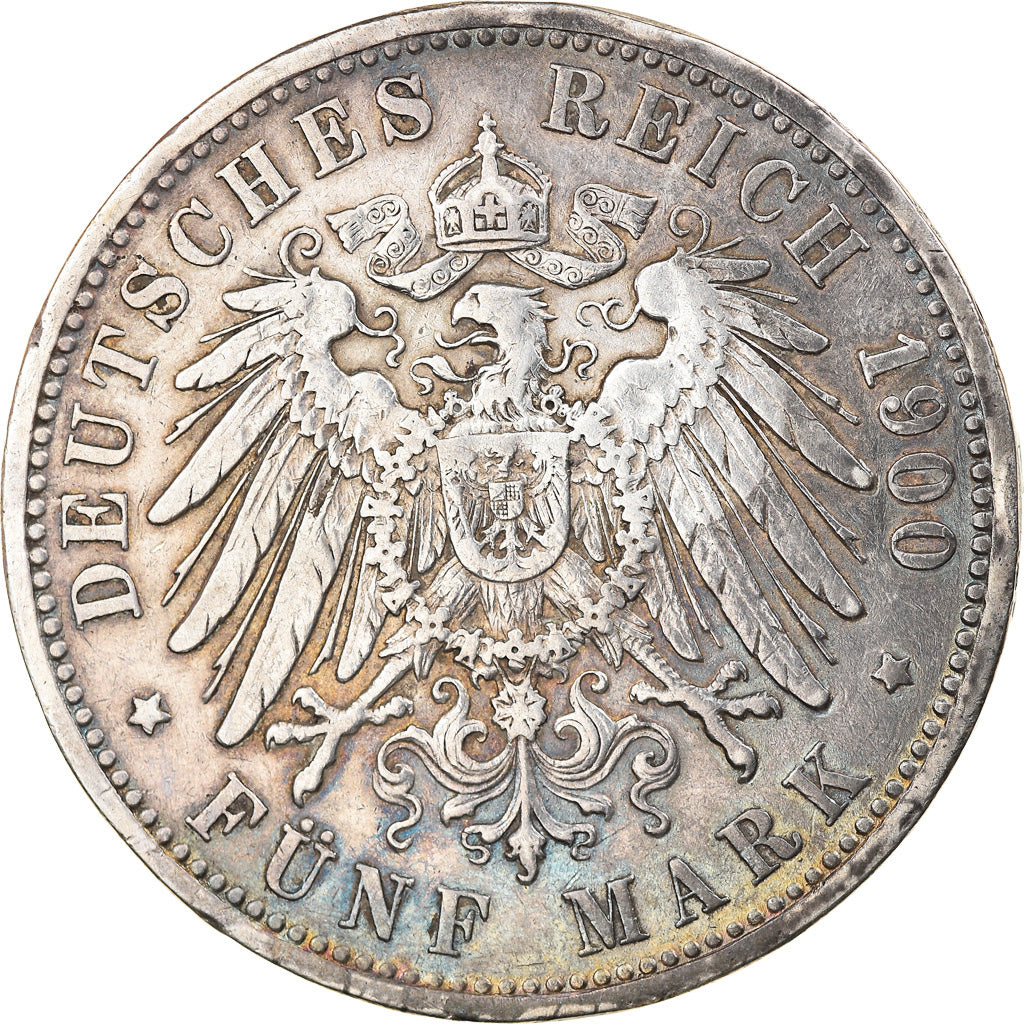 Coin, German States, BADEN, Friedrich I, 5 Mark, 1900, Karlsruhe, EF(40-45)