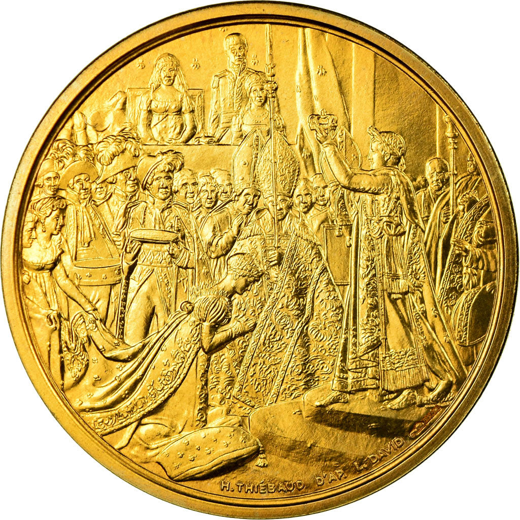 Francia, medaglia, Le sacre de Napoléon Ier par Pie VII, FDC, Rame dorato