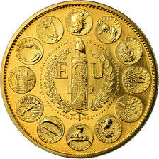 France, Médaille, Ecu Europa, Marianne, 1989, Rodier, FDC, Copper-Nickel Gilt