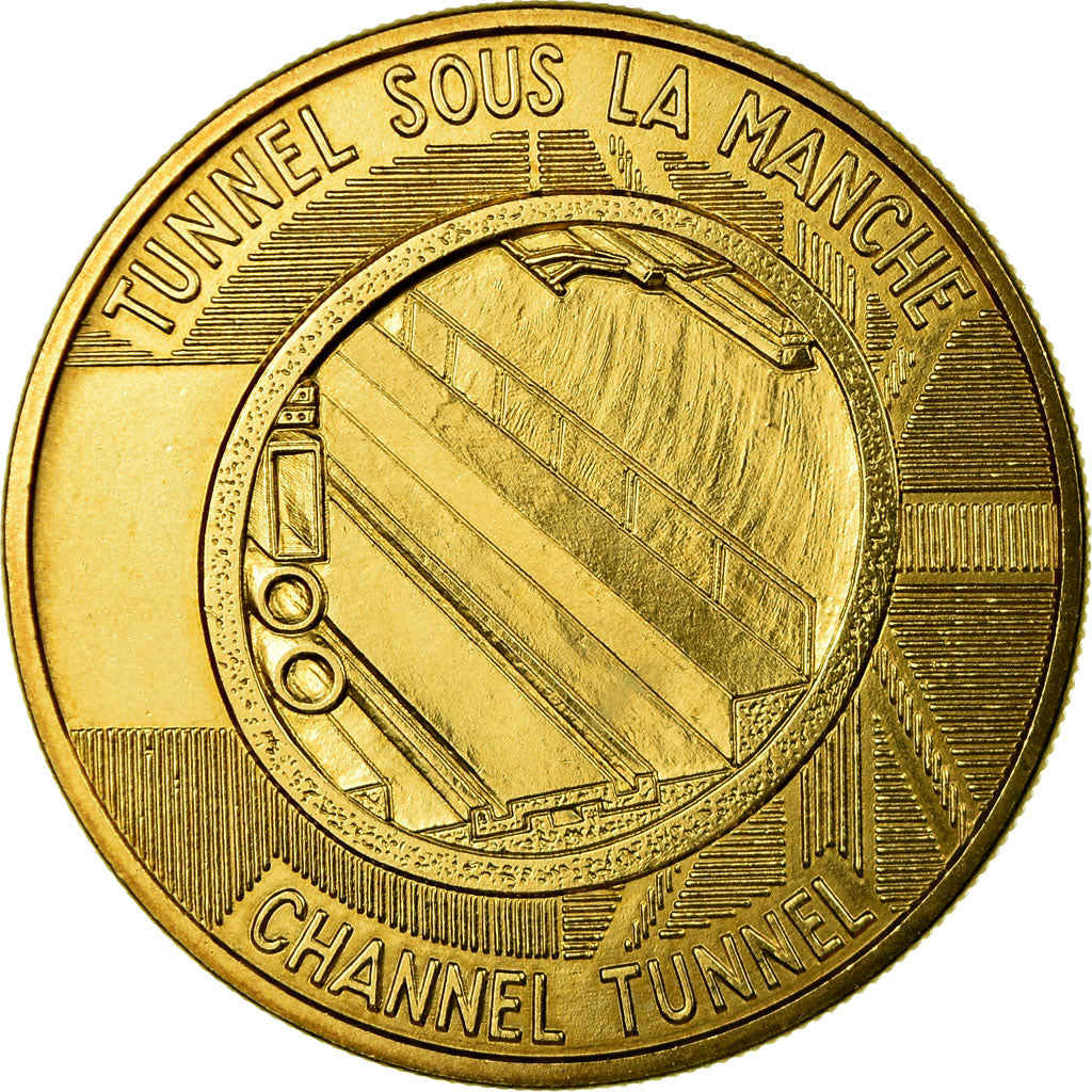 France, Medal, Tunnel sous la Manche - First Junction, 1990, MS(65-70), Bronze