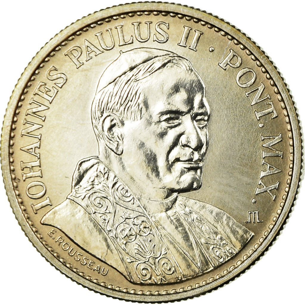 Vaticano, medaglia, Les Voyages de Jean-Paul II, Lourdes, 1983, FDC, Argento