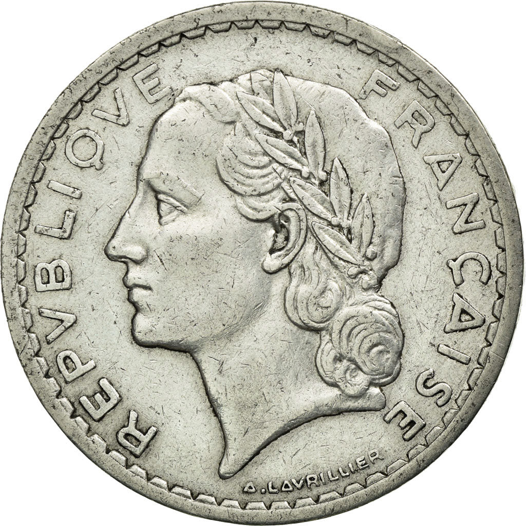 Moneta, Francja, Lavrillier, 5 Francs, 1945, Castelsarrasin, EF(40-45)
