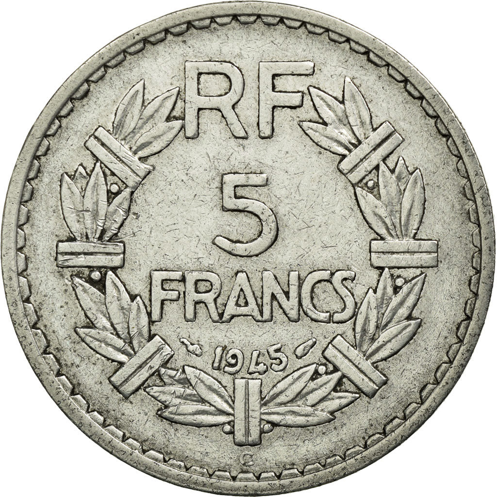 Moneta, Francja, Lavrillier, 5 Francs, 1945, Castelsarrasin, EF(40-45)