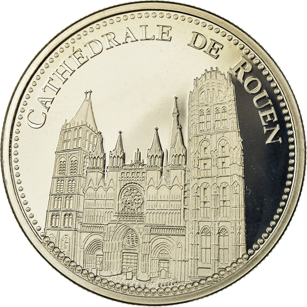 France, Médaille, 76/ Cathédrale Notre-Dame - Rouen, FDC, Copper-nickel