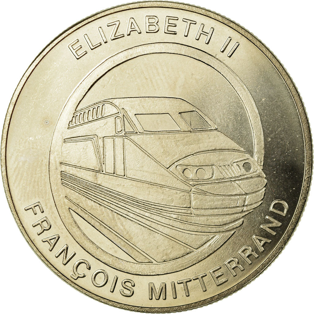 France, Medal, Tunnel sous la Manche - Elizabeth II, Mitterrand, 1994, MS(63)