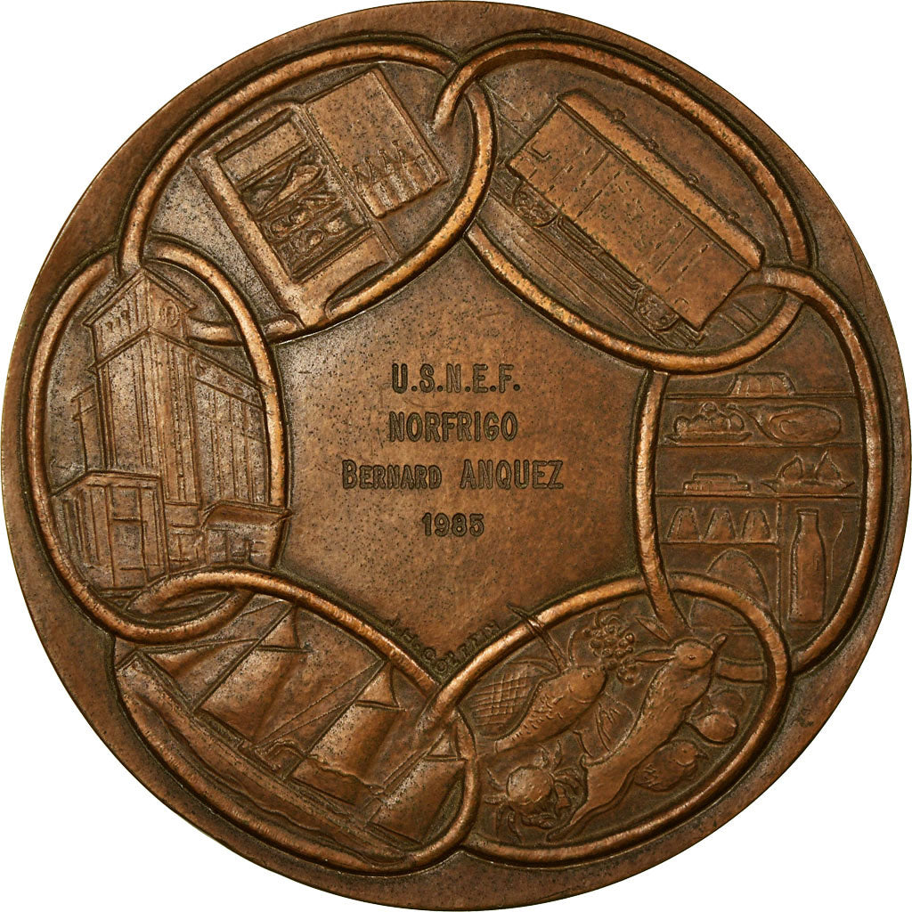 France, Medal, U.S.N.E.F Norfrigo, Nord, Business & industry, 1985, Coeffin
