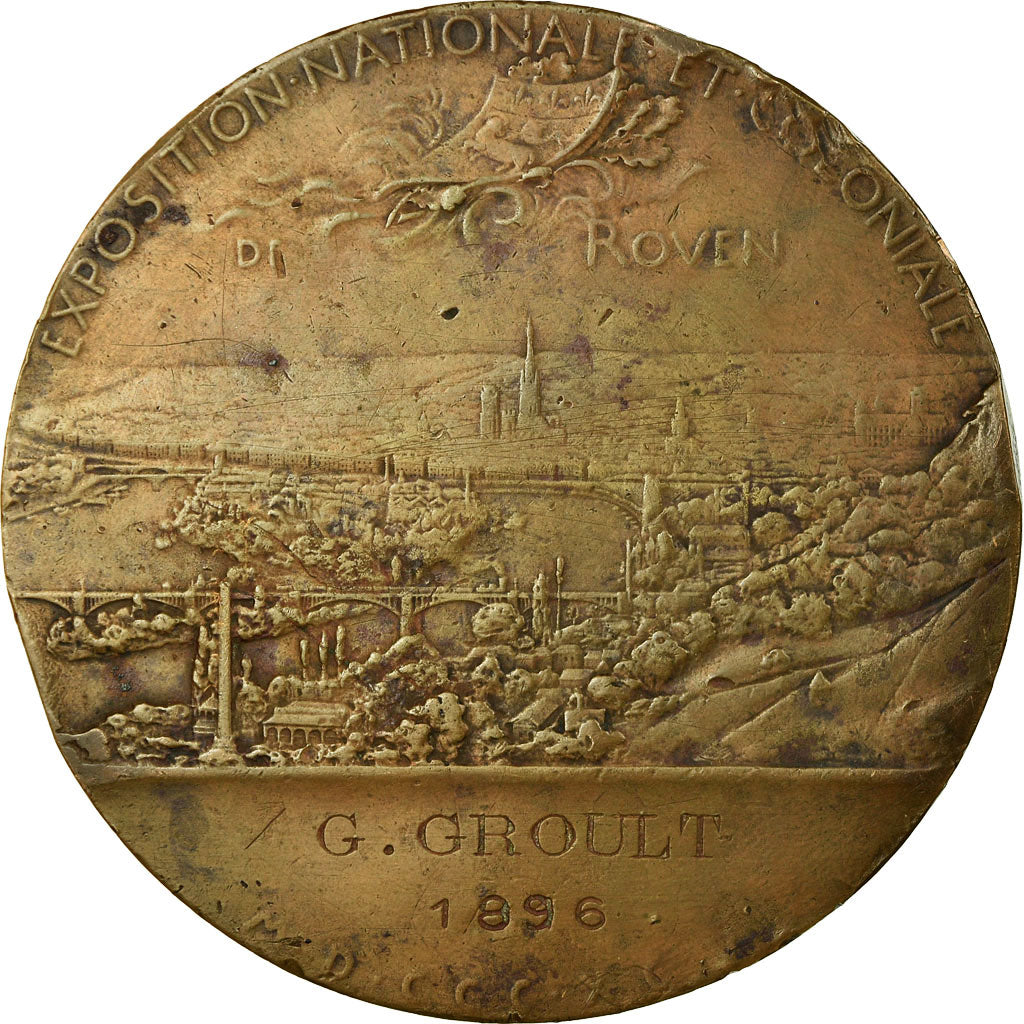 France, Medal, Exposition Nationale et Coloniale de Rouen, 1896, O.Roty