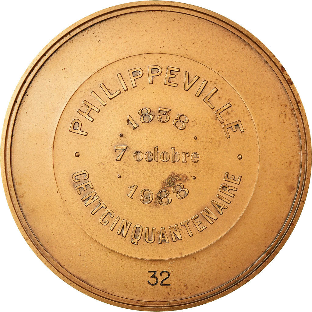 Algeria, Medal, 150 Ans de Philippeville, 1988, Irolla, MS(64), Bronze