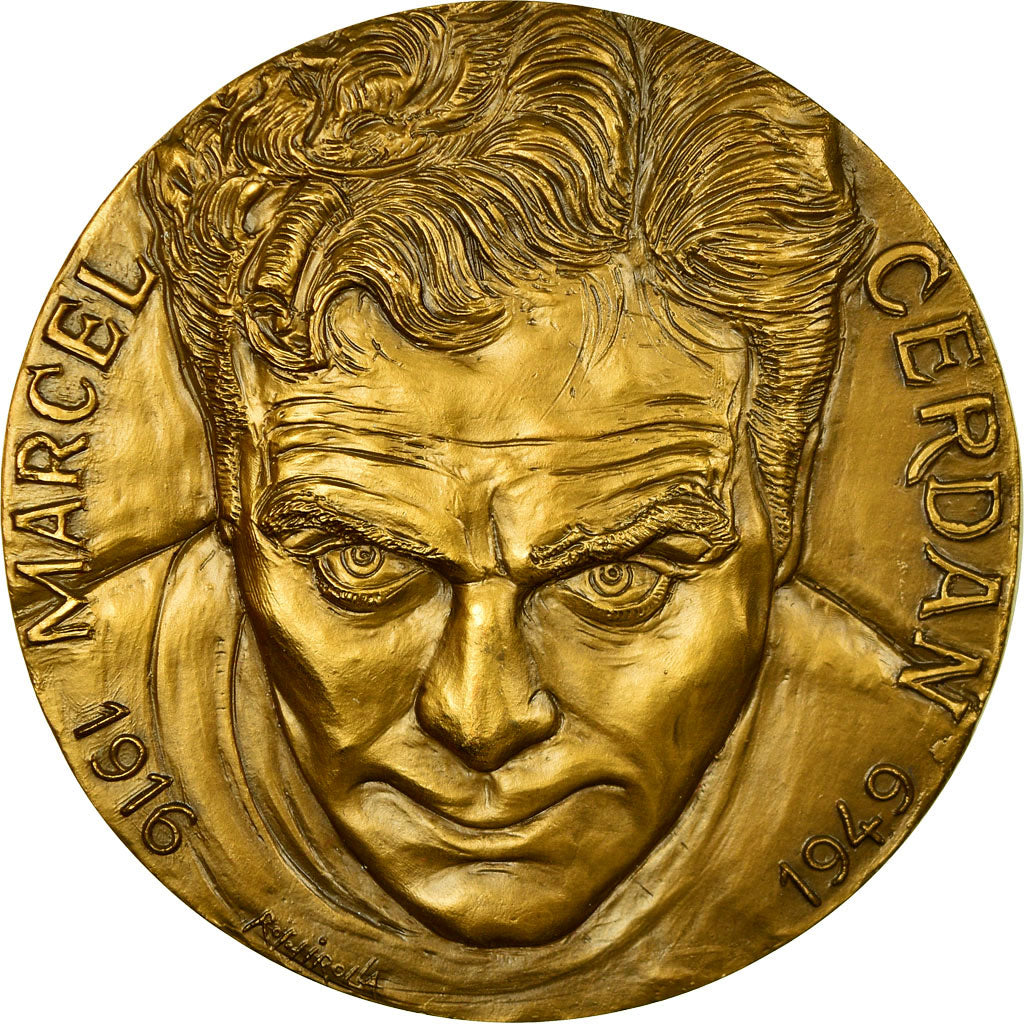France, Médaille, Boxe, Marcel Cerdan, Le Bombardier Marocain, 1983, Irolla