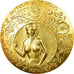 France, Medal, Voeux, Nouvelle Année, Femme nue, 1981, Emmel, MS(64), Gilt